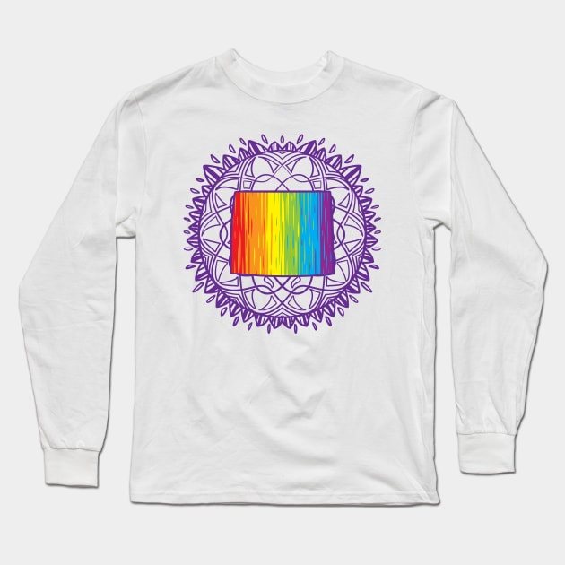 Wyoming Mandala Pride Long Sleeve T-Shirt by Manfish Inc.